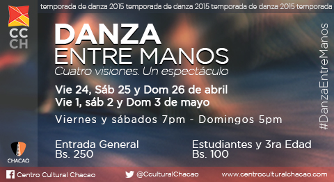 Danza entre manos. Luz Urdaneta. Abril 2015. Centro Cultural Chacao. Afiche.
